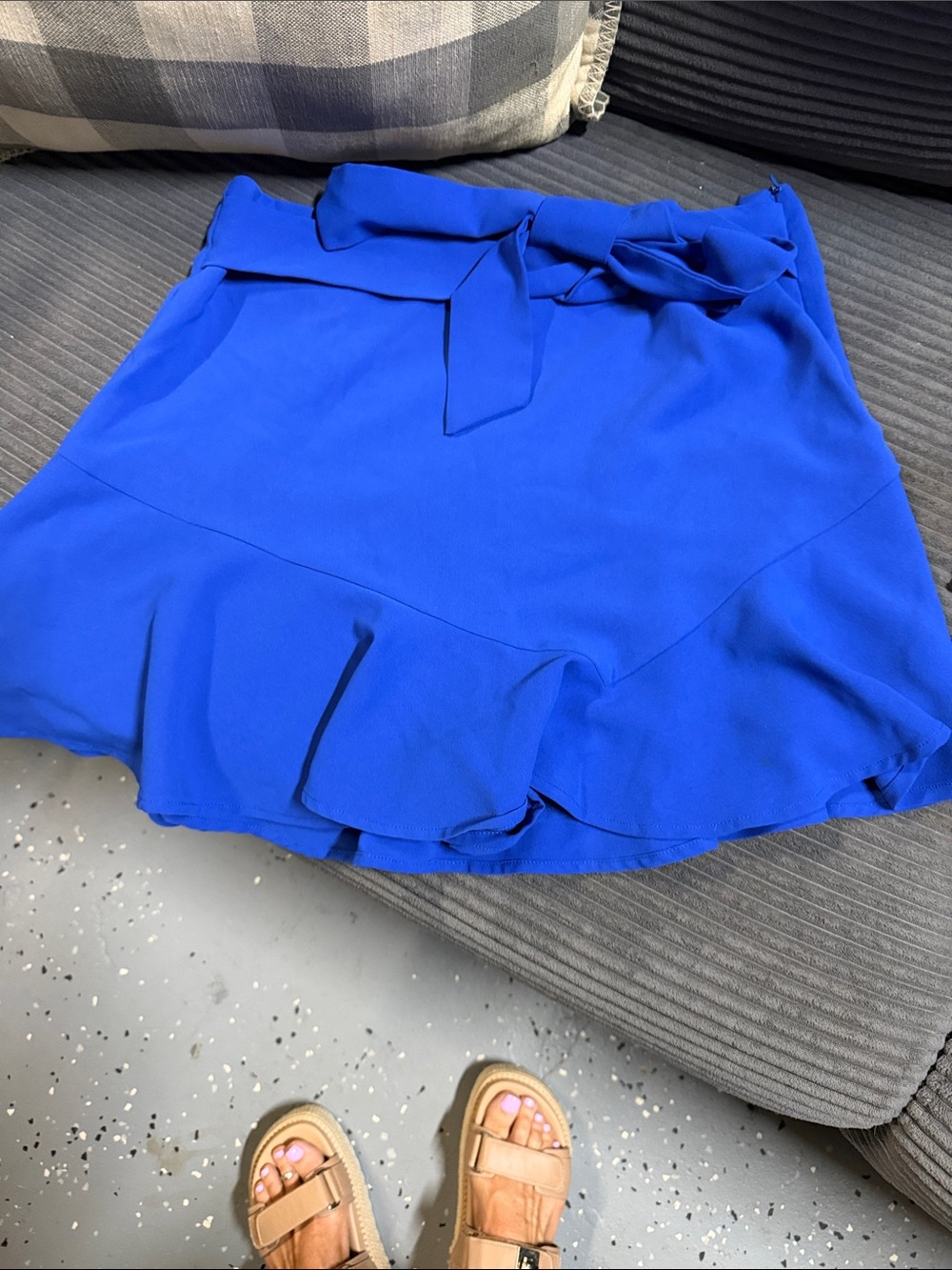 TCEC Cobalt Tie-Waist Ruffle Skort